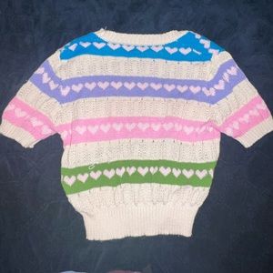Heart knitted crop top